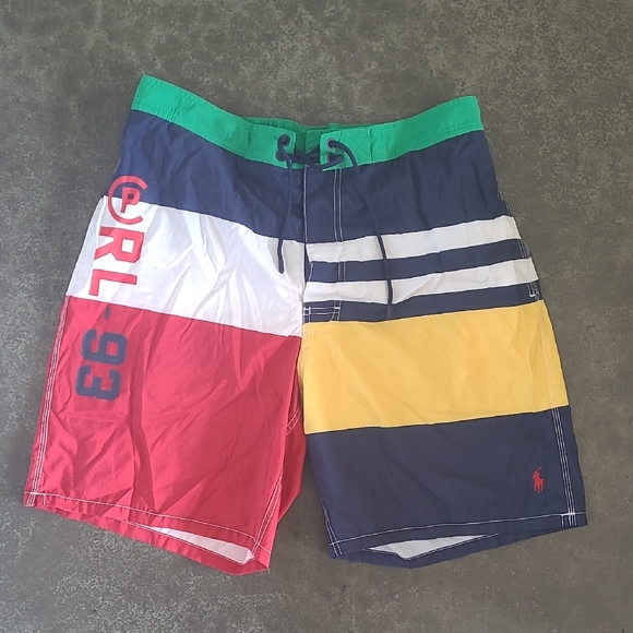 Polo Ralph Lauren Color Block Striped Swim Shorts